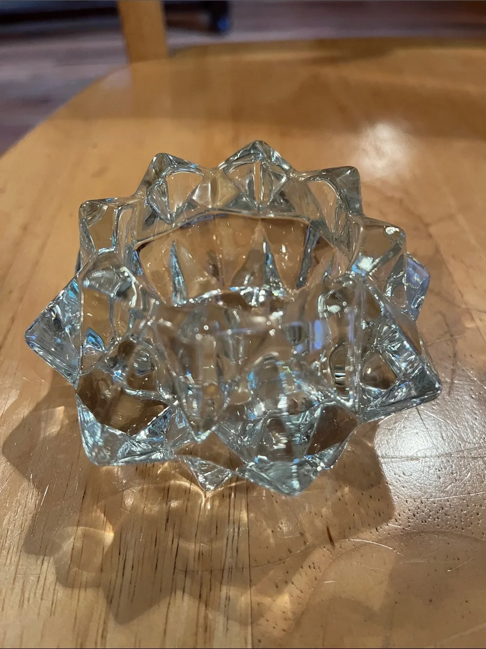 Faceted Clear Glass Star Bowl